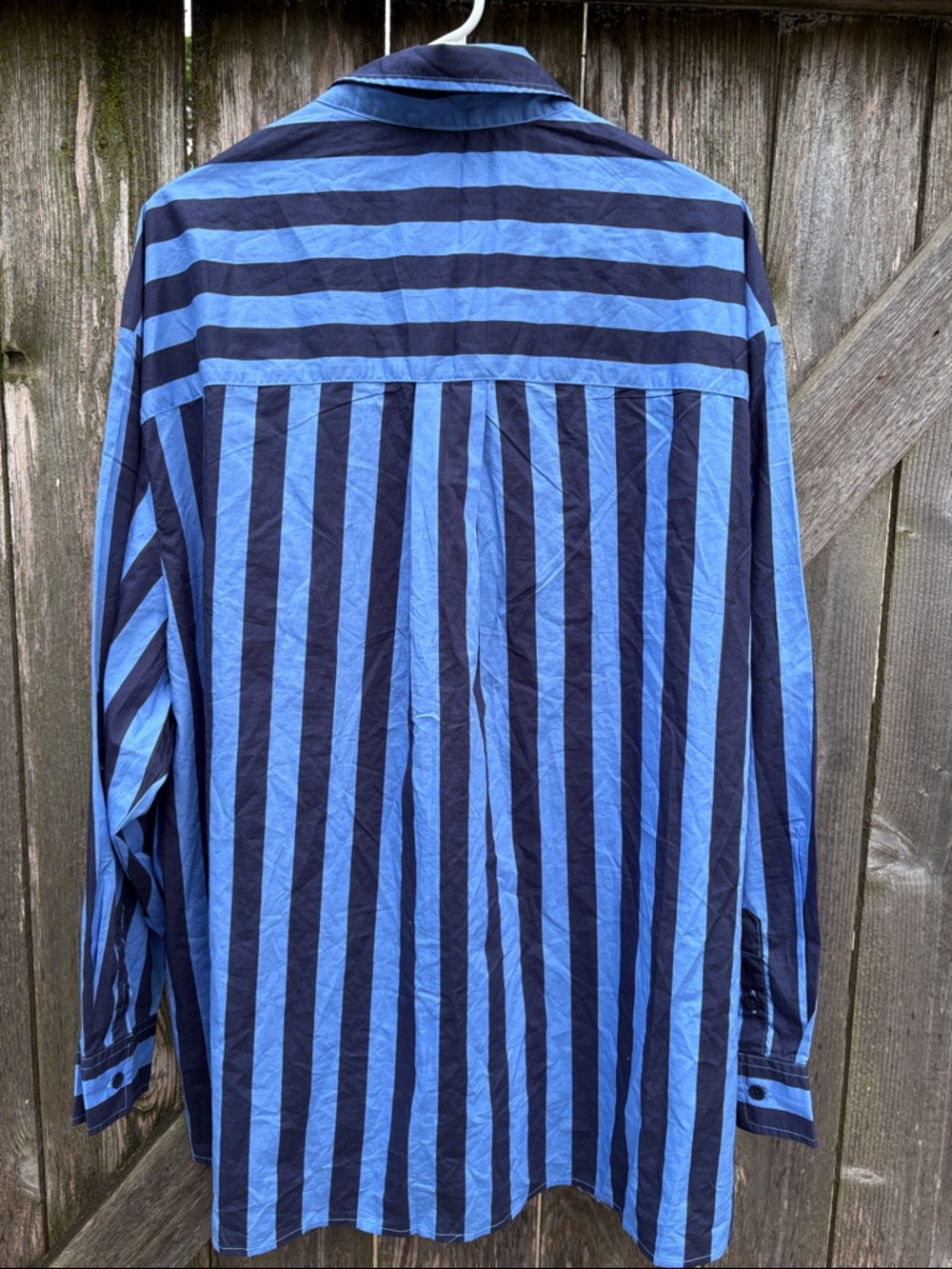 NWT Aerie Anytime Fave oversized Button Down Striped Top Size Large - Picture 11 of 11